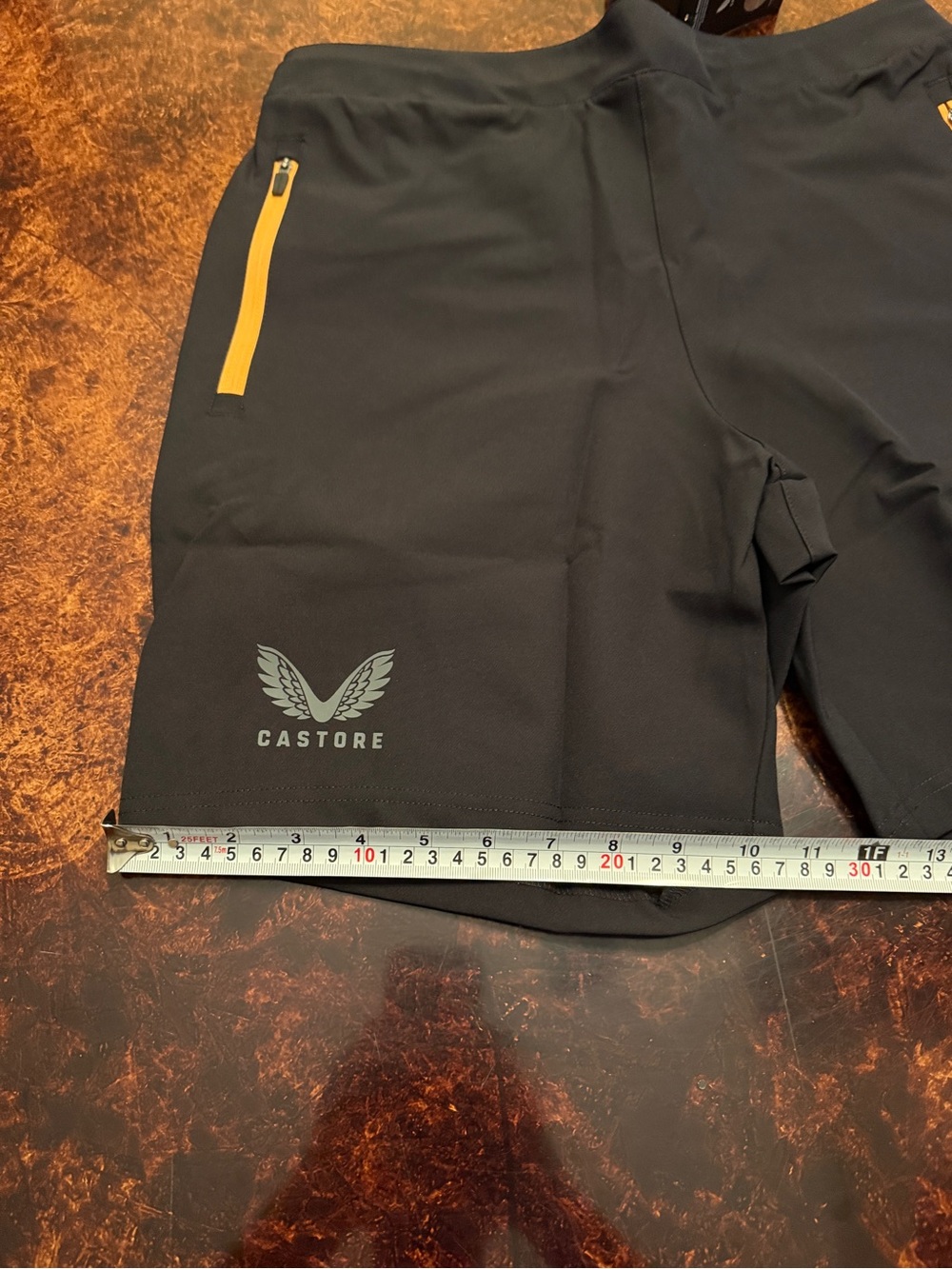McLaren Black Athletic Shorts with orange Zip Details - Picture 8 of 8